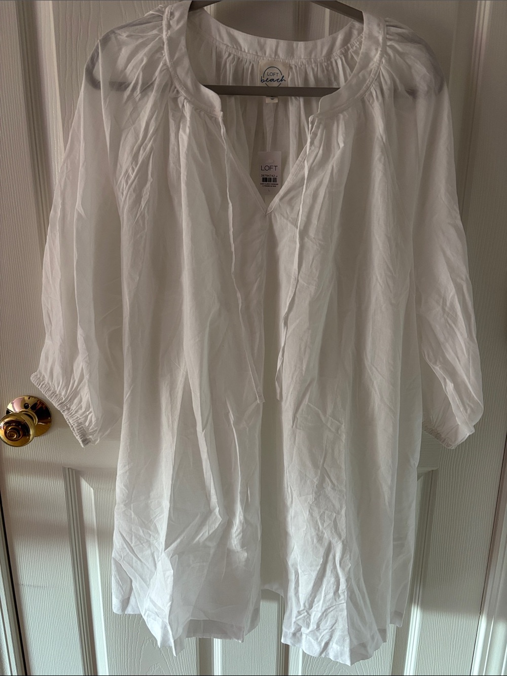 LOFT Beach-White Cotton Cover Up *Read Description Re: Sizing.